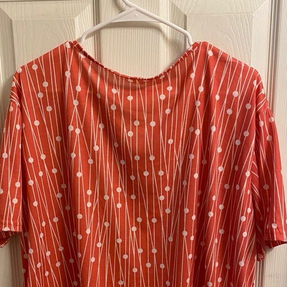Stylish Orange Geometric Short Sleeve Top - Picture 7 of 10